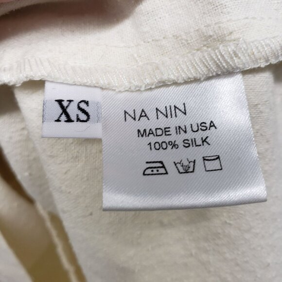 Na Nin Joey Raw Silk Nubby Fabric Cream Jumpsuit Womens XS - Picture 4 of 6